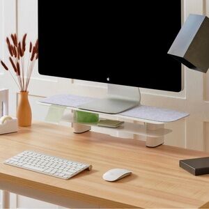 Branch Modern White Monitor Stand desk attachment